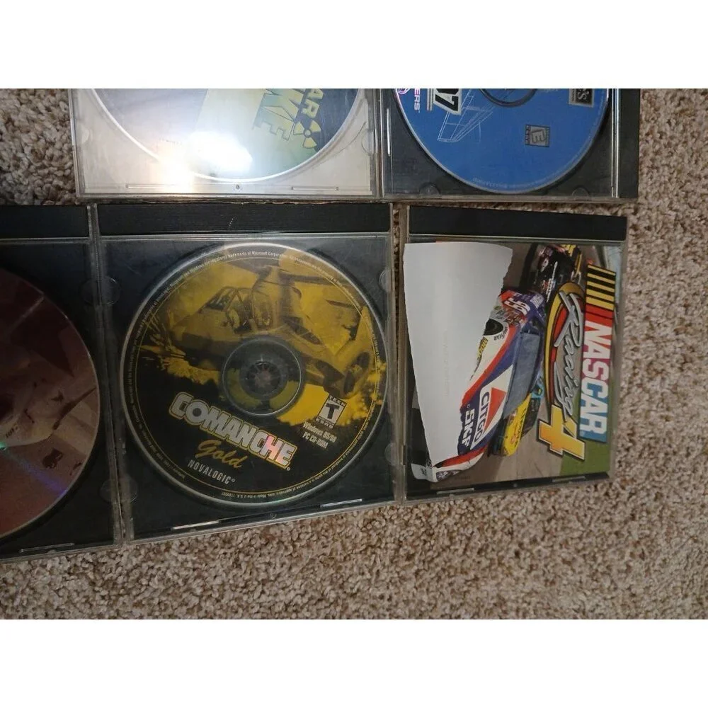 Lot of 5 PC Computer Games NASCAR, NUCLEAR STRIKE MIG 29..‎